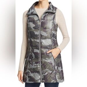 Anorak Packable Duck Down Quilted Long-line Zip Camo Vest - Sz Large